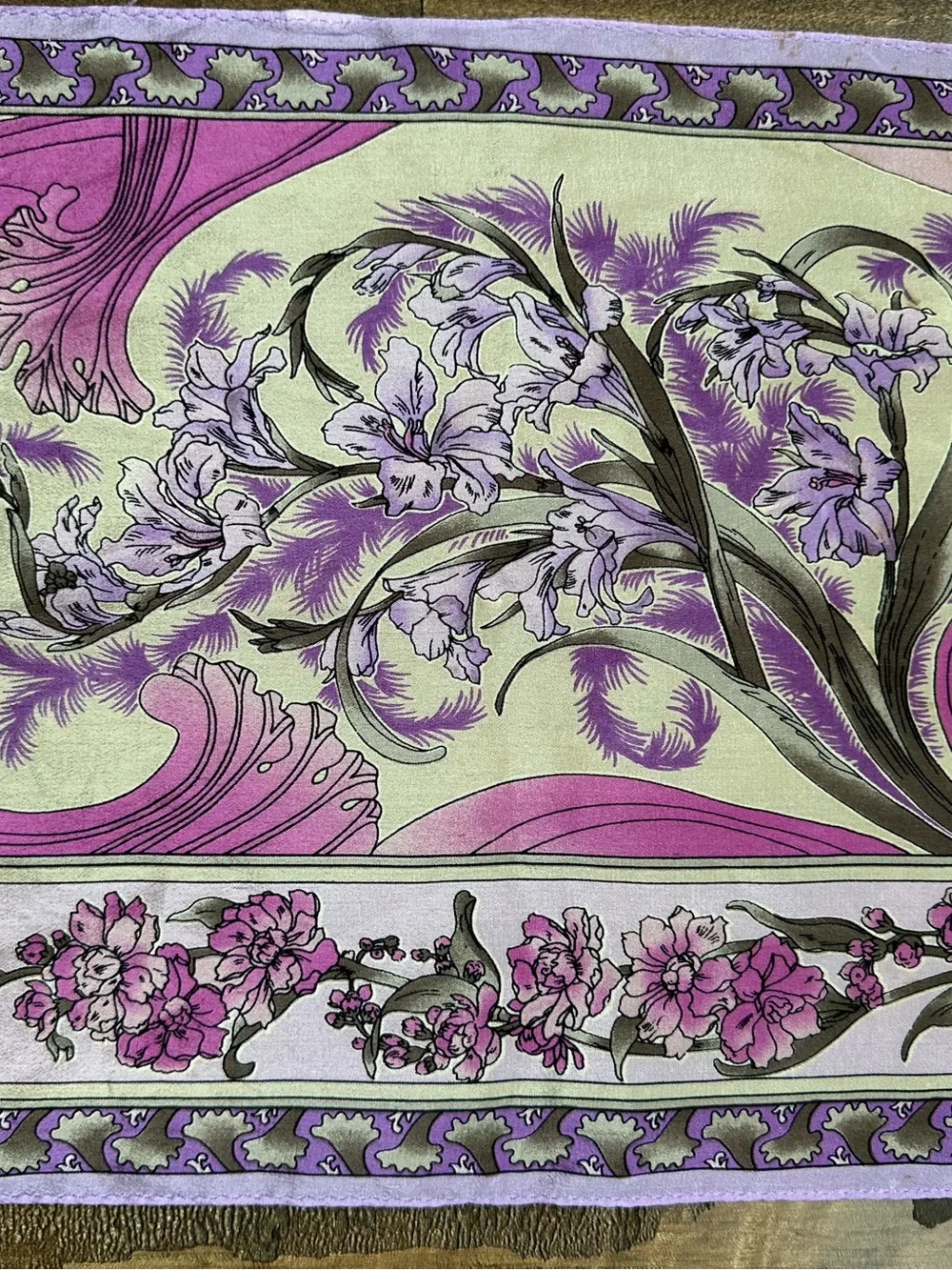 Vintage Oscar de la Renta Silk Floral Paisley Scarf